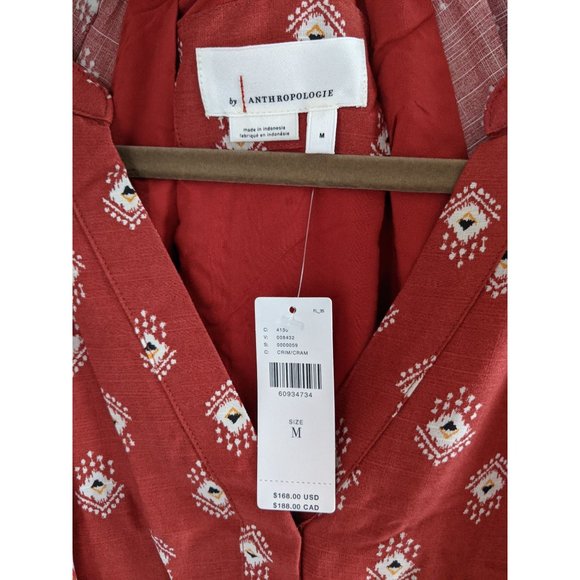 NWT Anthropologie Felipa Maxi Dress M Smocked Red - Picture 7 of 12